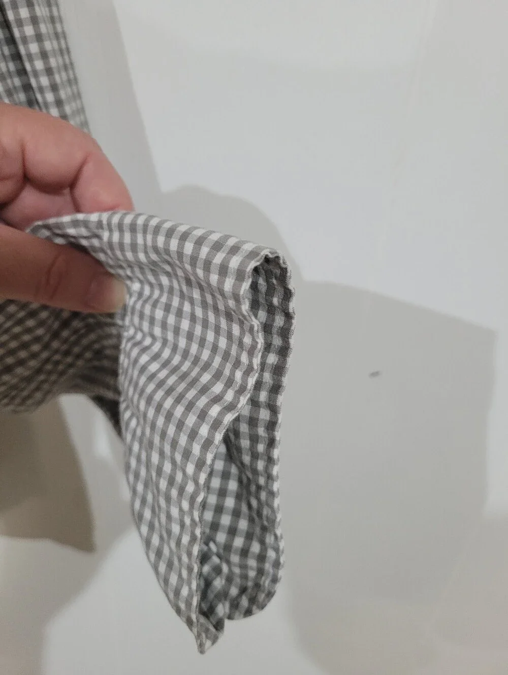 J. Crew Men's Secret Wash Slim Long-Sleeve Gray Small Check Button-Down XXL 2XL
